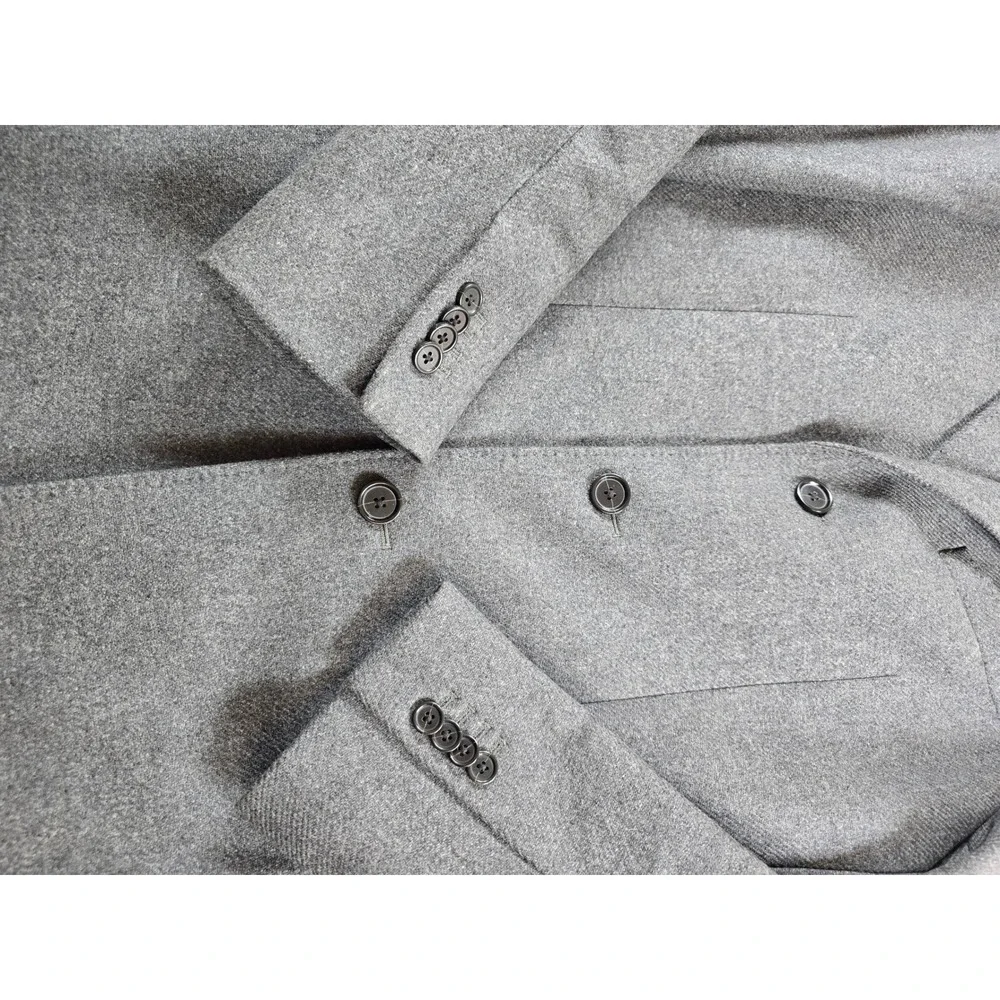 Banana Republic Overcoat Mens Small Gray Wool Italian Fabric Mario Bellucci